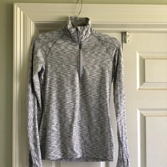Athleta‎ Gray Athletic Quarter Zip Sweatshirt Long Sleeve Jacket XS - Picture 1 of 8